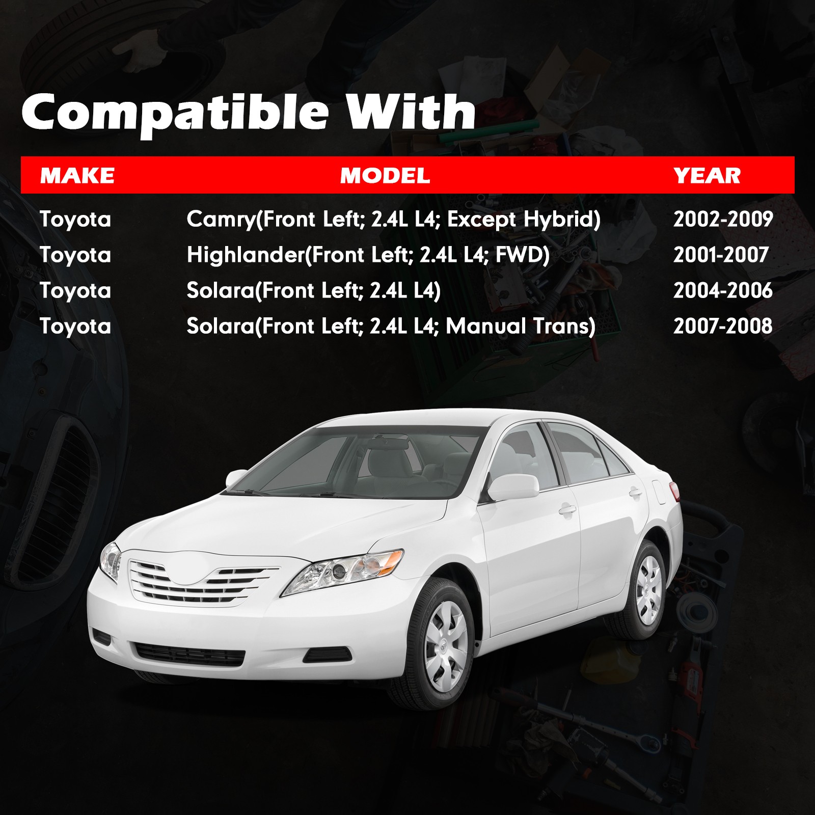 CV Axle Shaft Front Left & Right Set for Toyota Camry Solara 2.4L 4 Cyl 2002-09