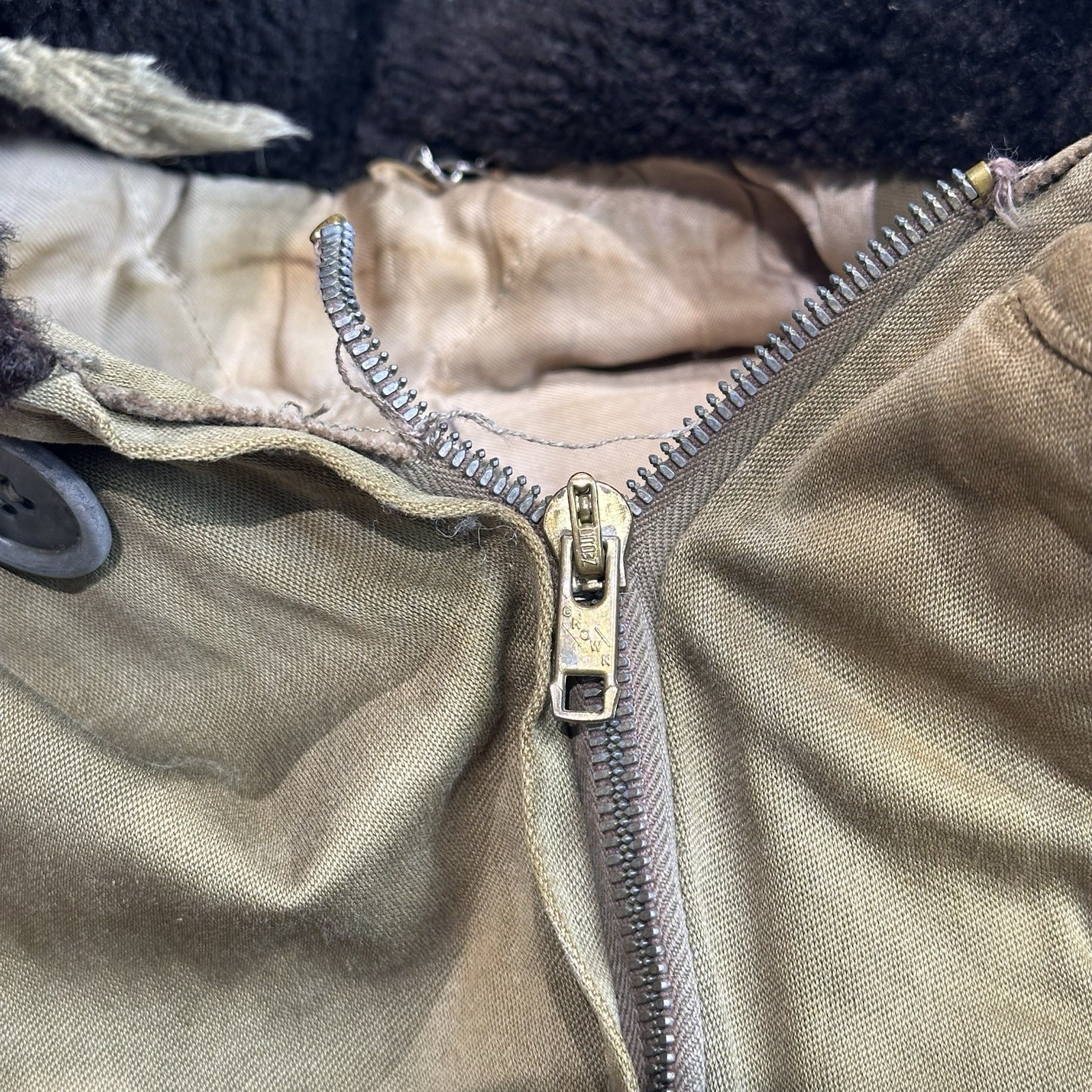 VTG WWII US Military B-9 Parka Cold Weather Jacket L Altered Distressed