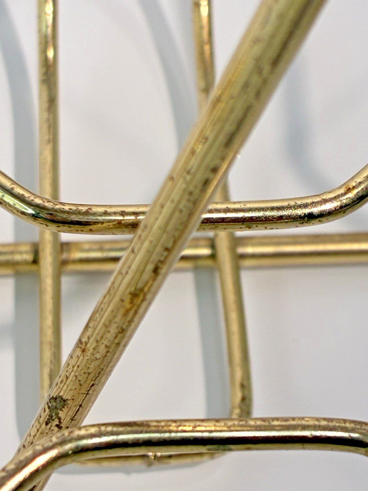 VTG 8-Glass Metal Wire Drink Caddy Rack Beverage Holder w/Handle Gold Tone MCM