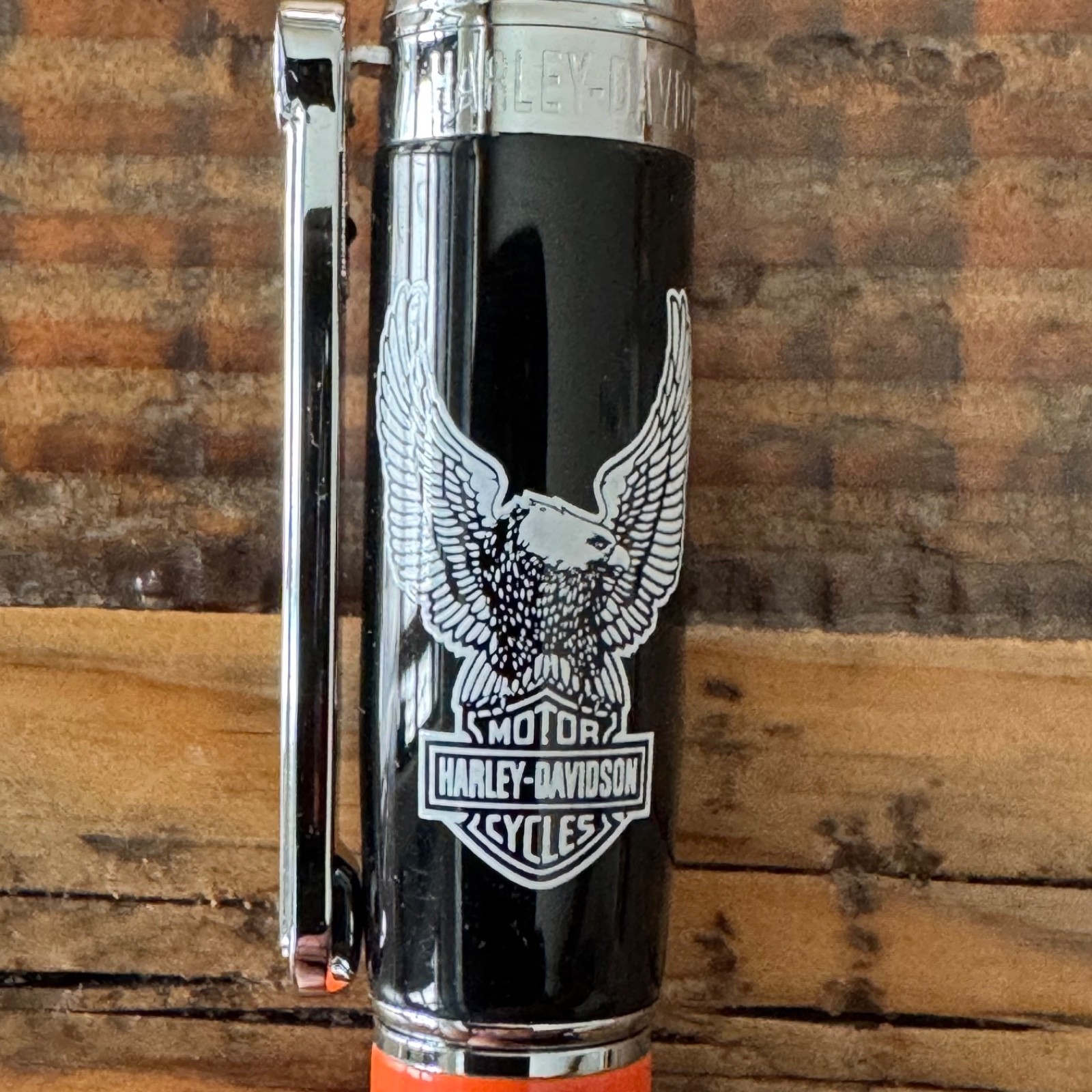 Retro 51 Harley Davidson Orange/Black Eagle Ballpoint Pen (HDBP-1750)