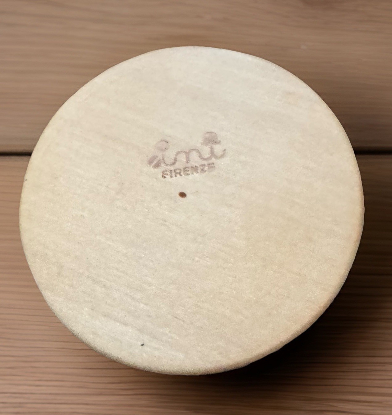 Set of 2 BINI FIRENZE 7.5" Wood Hat Sculptures & Base Glass Stand ITALY -CUTE!!