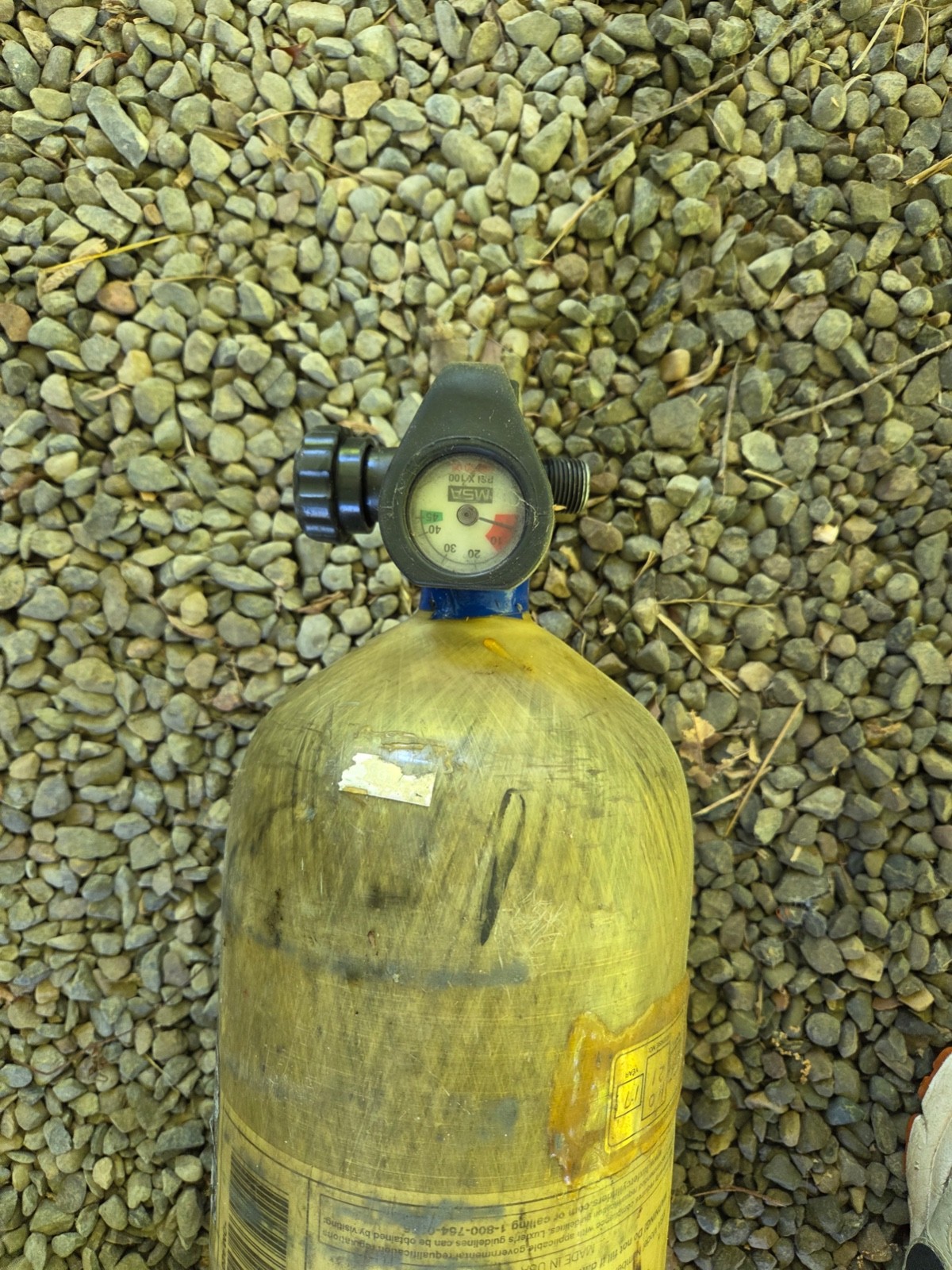 MSA 30 min 4500 psi Carbon Cylindar Air Tank VALVE & Gauge Paintball