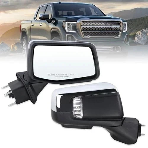 Right Passenger Side Mirror Compatible With 2019-2025 GMC R-15Pins Chrome