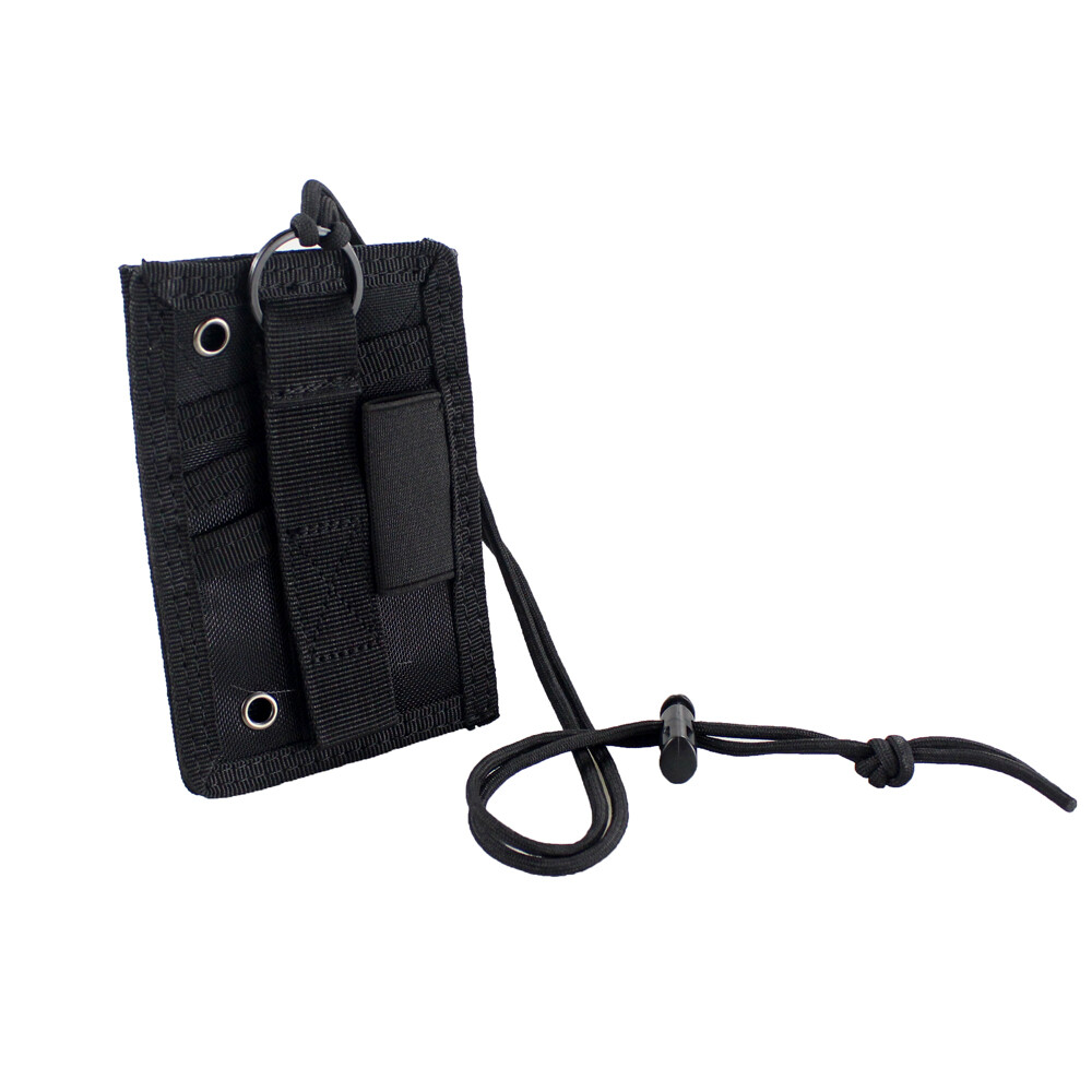 Tactical ID Card Holder Organizer Hook&Loop Patch Badge Holder with Neck Lanyard