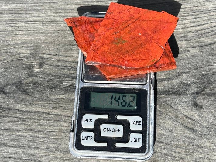 2 Sonora Sunrise Sunset Chrysocolla Crimson Cuprite 146g Lot Lapidary Rough Slab