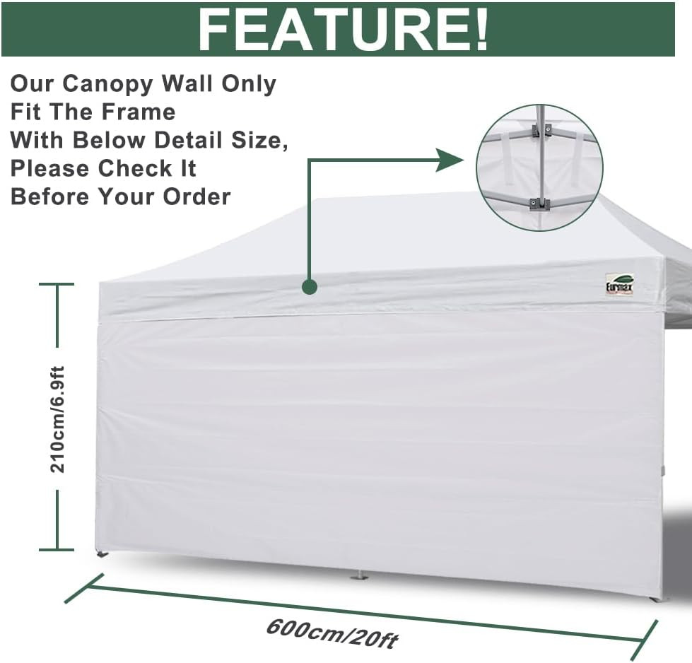 USA Instant Canopy 10x20 Sunwall Sidewall for Camping Shelter