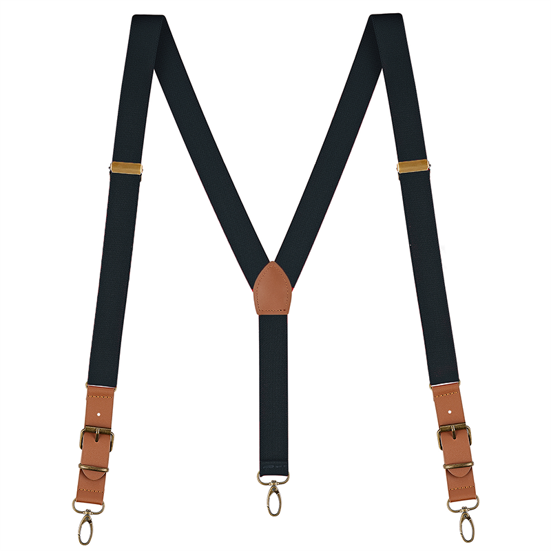 Men's Y Back Suspenders Adjustable Elastic Y-Shaped Hooks Pants Brace Solid NEW