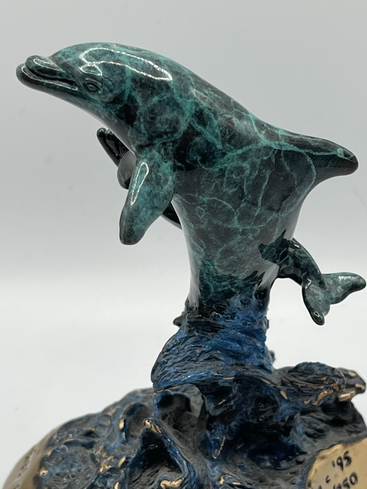 Joseph Francis Quillan "Babies Breath" Bronze Dolphin Sculpture Signed Ltd Ed