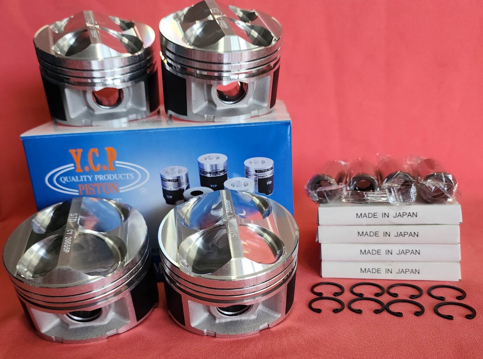 84mm High Compression YCP Pistons + JAPAN Rings Honda Acura B20 FULL FLOATING