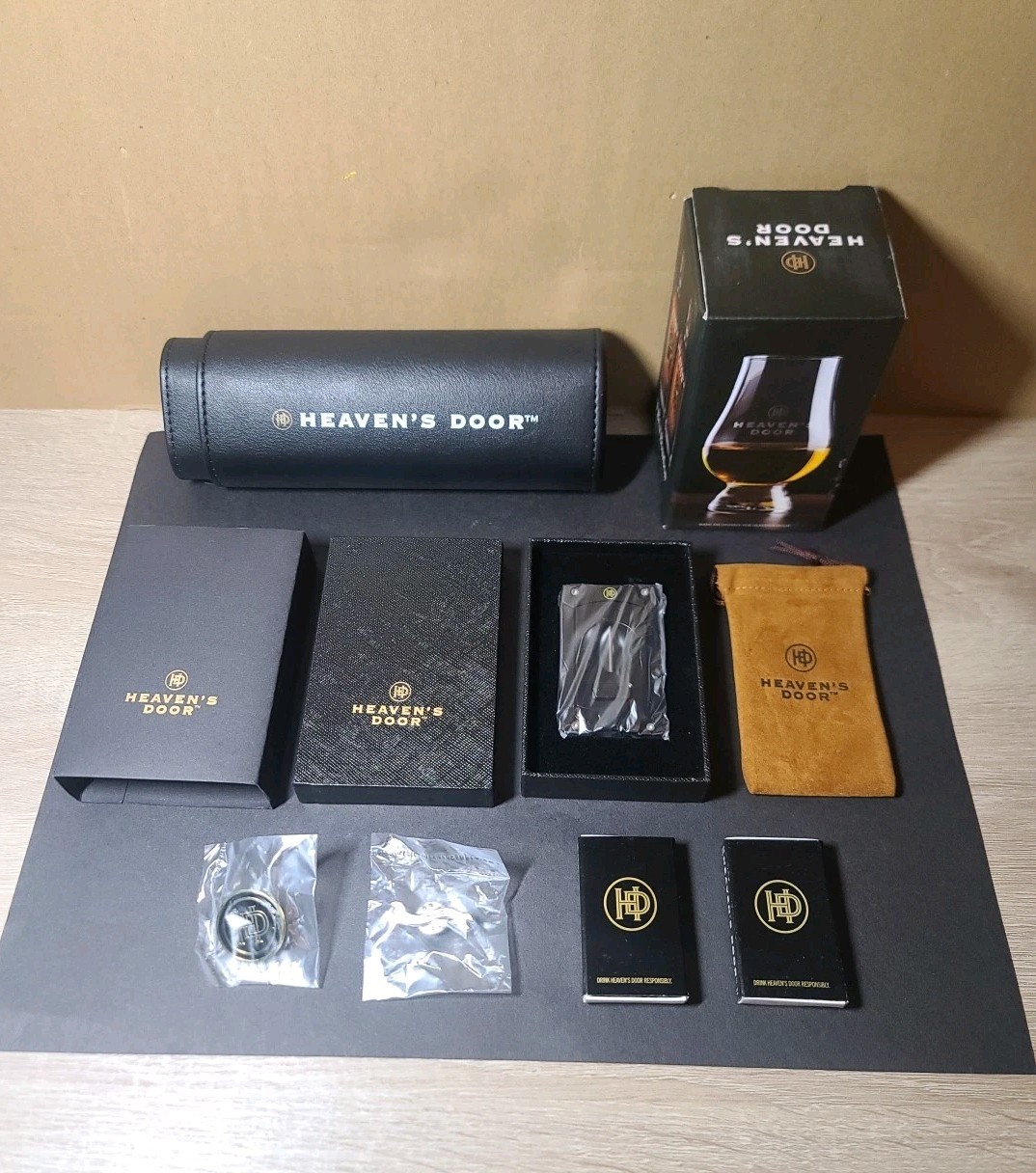 Bob Dylan HEAVEN'S DOOR! Cigar Cutter & Holder, Pins, Matches, & Whiskey Glass!