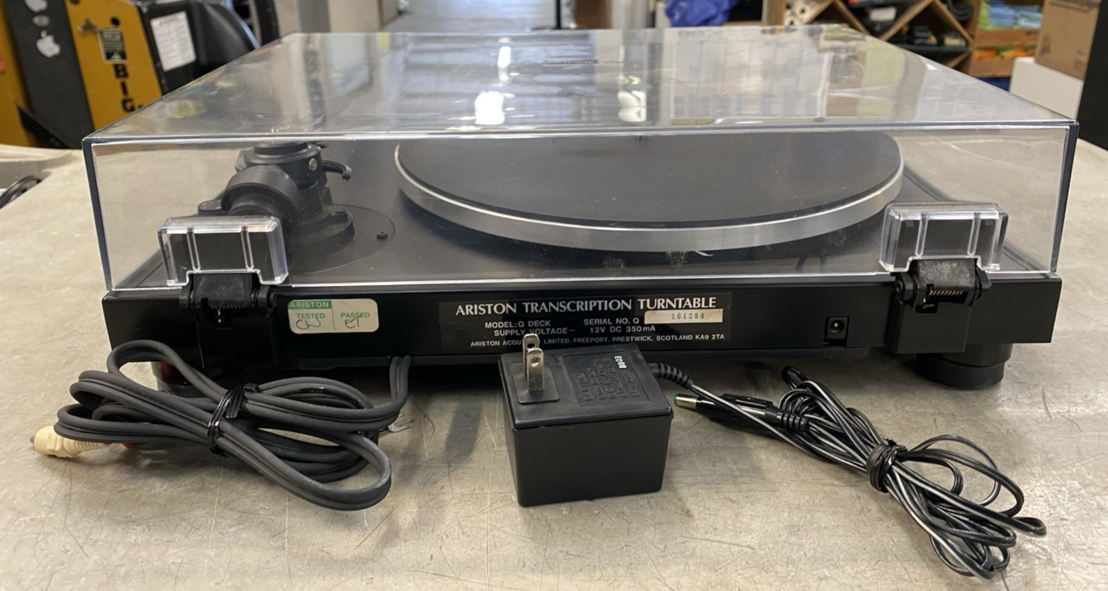 Ariston Q Deck Transcription Belt Drive Turntable w/ Andante HSP - SHOWN WORKING