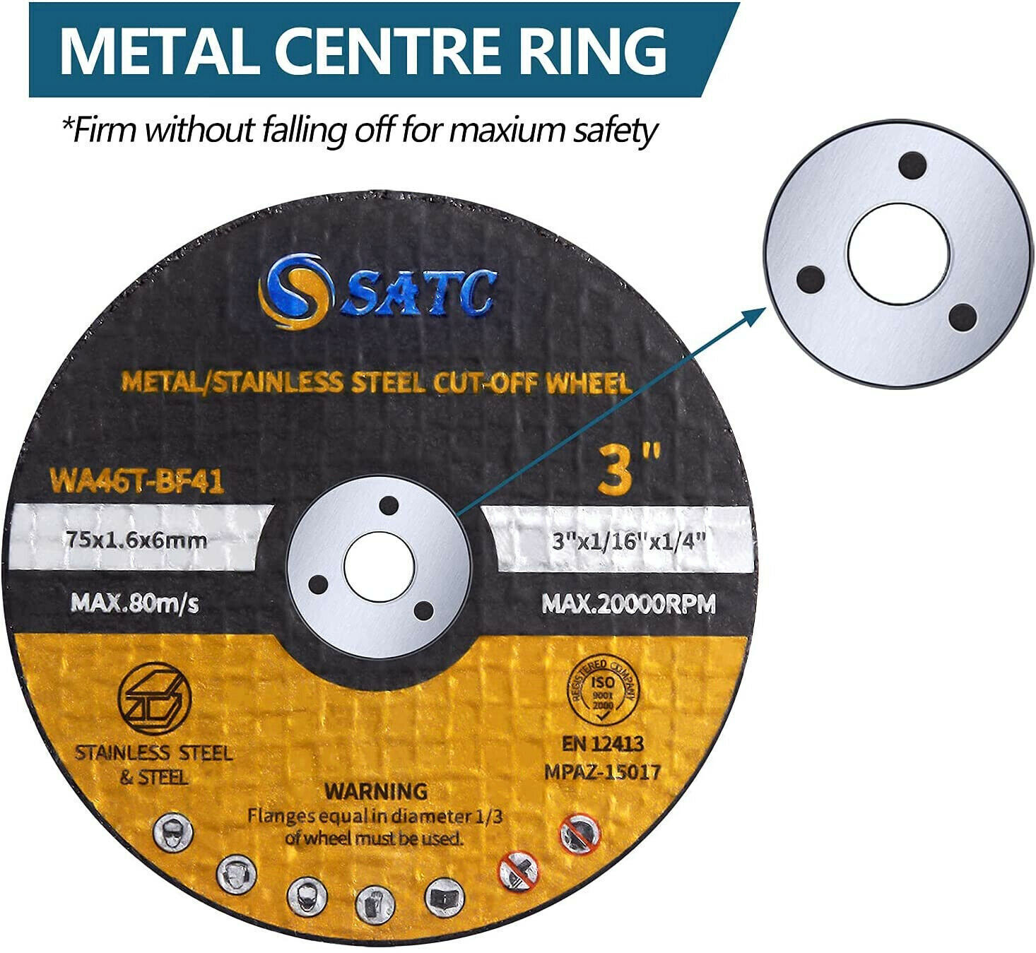 25PCS 3 inch Cut Off Wheels 1/4" Arbor Die Grinder Metal Cutting Disc Blade Tool