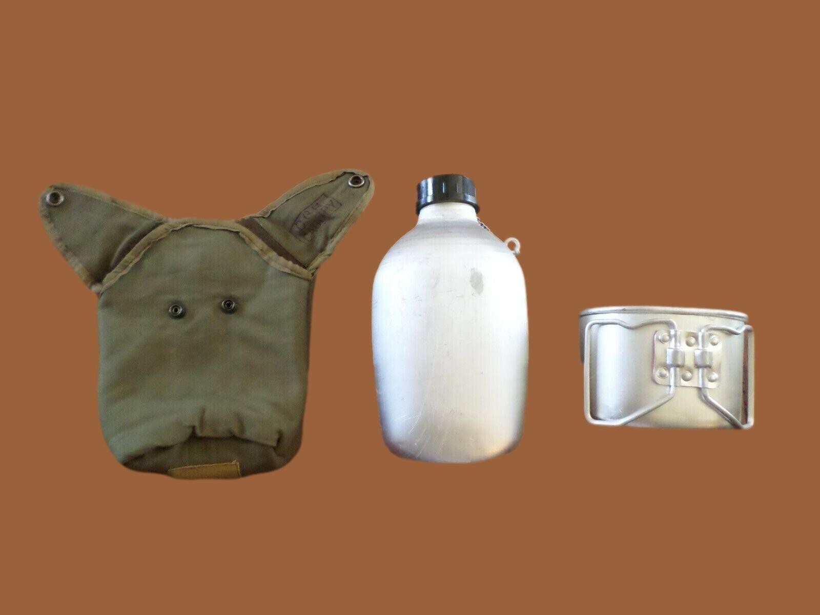 French Military Oversize Airborne Style Canteen With Cup & Cover 48 ounce