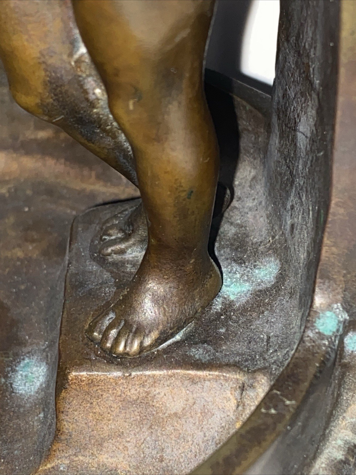 Peter Tereszczuk Art Nouveau Bronze Boy Sculpture, Used