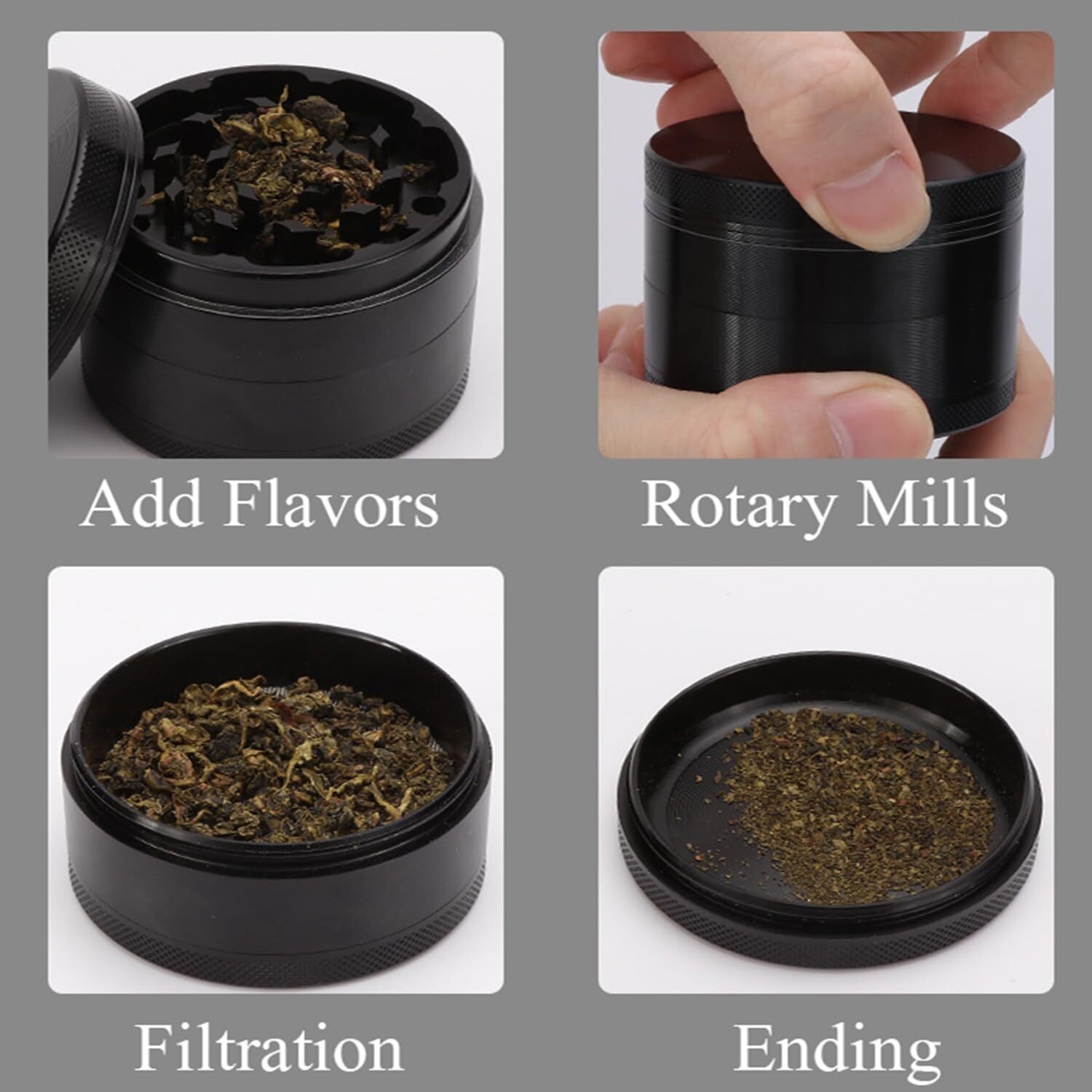 3 inches LARGE Portable Zinc Alloy Grinder Herb & Spice Tobacco Grinder 4 Layer