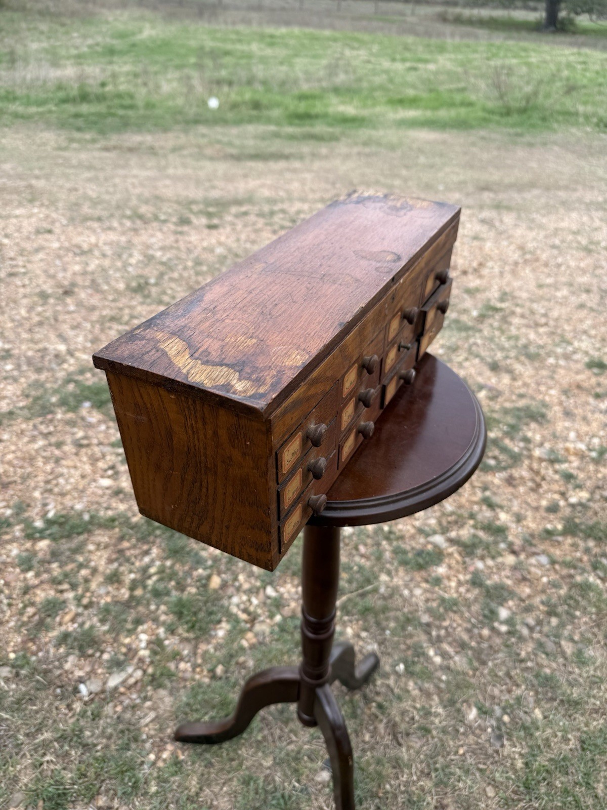 Antique 1900s Oak Apothecary Cabinet -12 Drawer-Watchmaker’s Chest