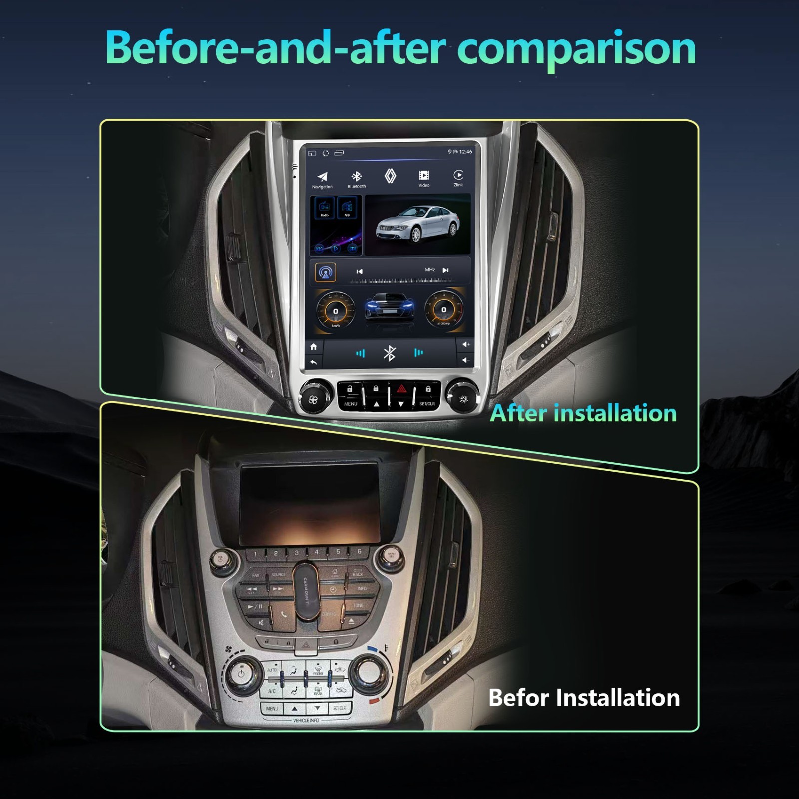 9.7" Car Radio Fits Chevrolet Equinox 2010- 2017 GPS Navi Player Stereo Android