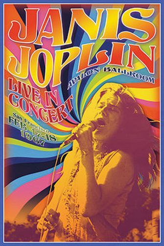 JANIS JOPLIN - LIVE IN CONCERT POSTER - 24x36 CLASSIC ROCK 241346