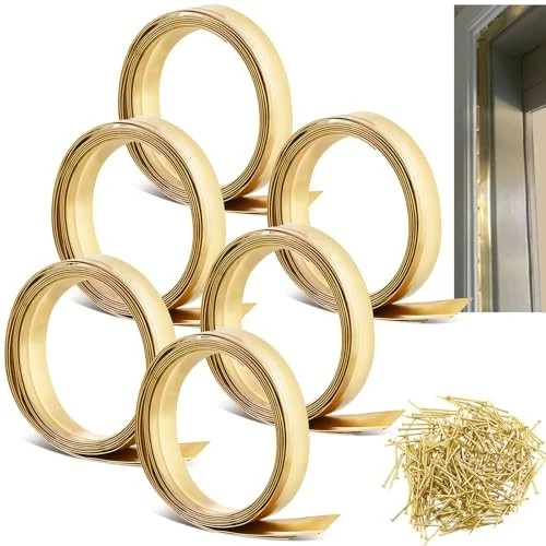 Spring-Loaded Bronze Weatherstripping, Metal Seal for Doors or Windows