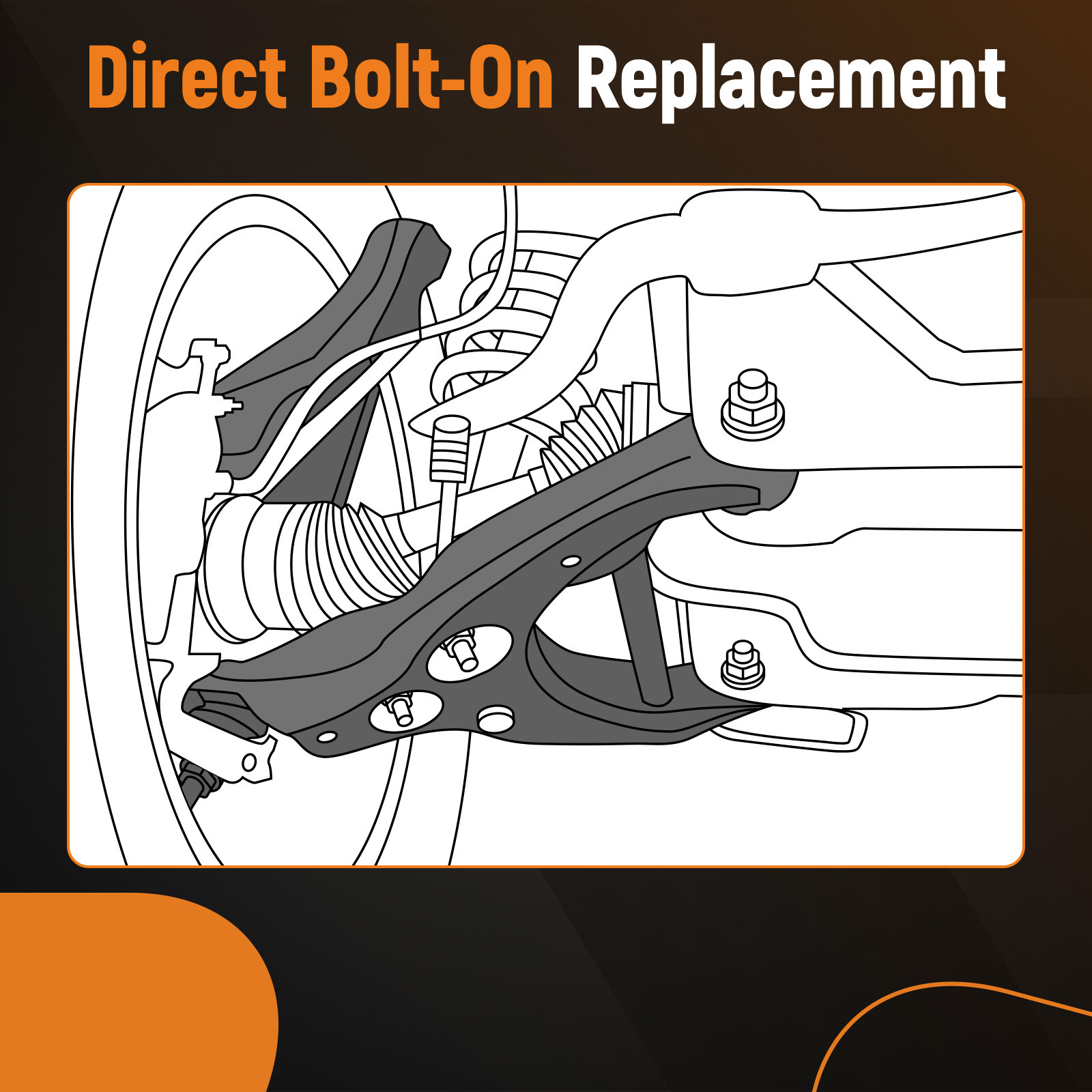 Suspension Front Strut w/ Control Arms Kit for 2013-2019 Ford Explorer 3.5L AWD