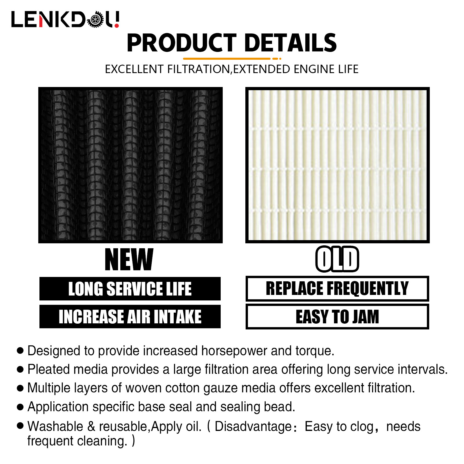 Air Cleaner Intake Filter For Harley Dyna Softail Touring Road King Street Glide