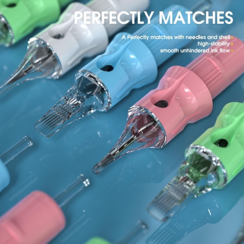 DragonhawkLabs Cartridges Needles – Box of 50 Variations RL/RS/M/RM/RLT