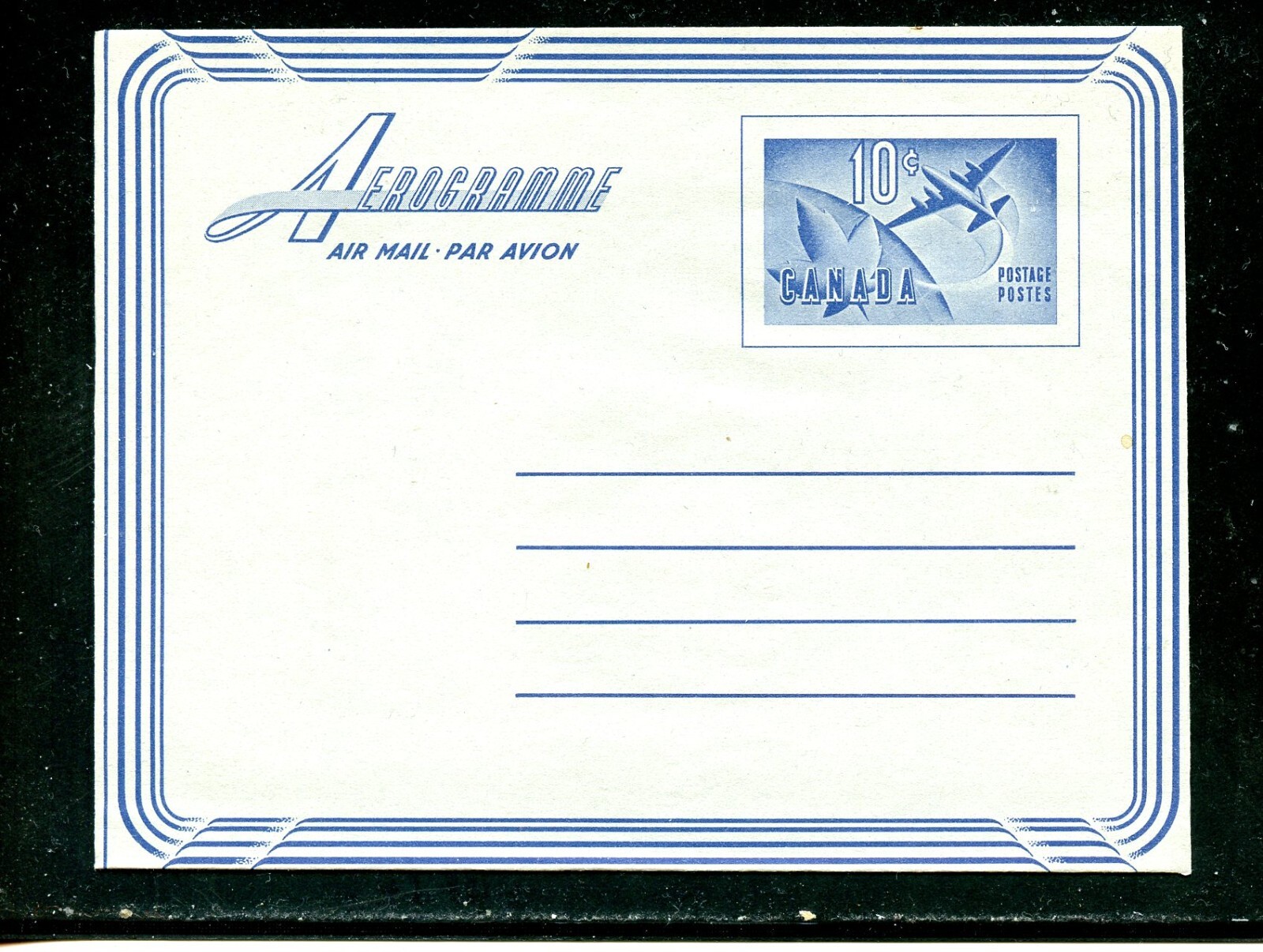 LOT 15932 UNUSED UA18 POSTAL AIR MAIL LETTER AEROGRAMME  CANADA AIRPLANE