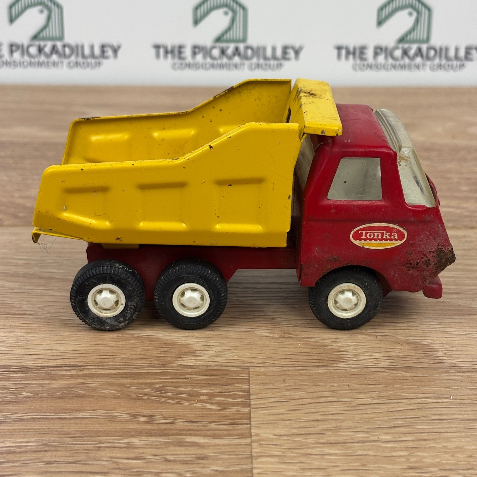 Vintage Tonka Steel Dump Truck and Pickup Truck Lot Red Yellow Green