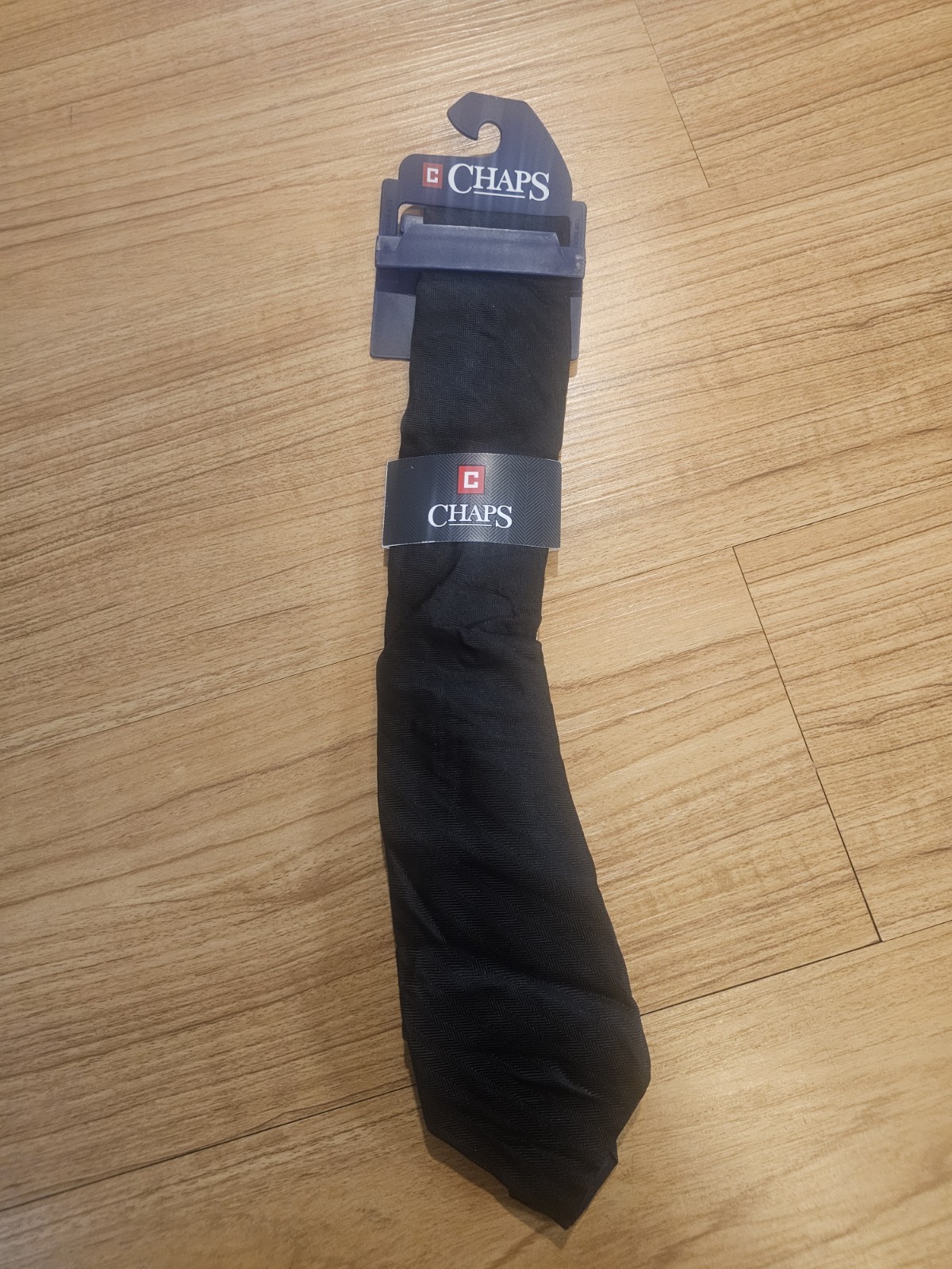 Chaps 100% Silk Neck Tie Solid Black Youth Kids Dressy