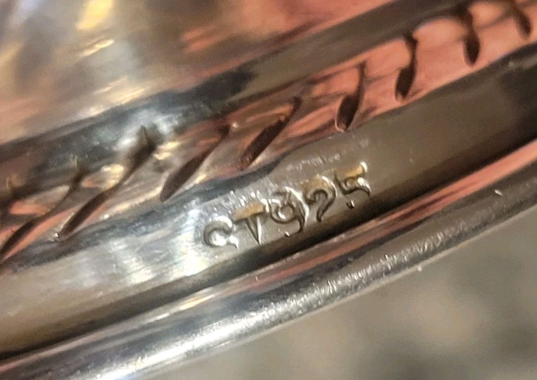 Antique Sterling Silver 925 Kiddish Gold Wash Cup With Etchings. Jewish Charming