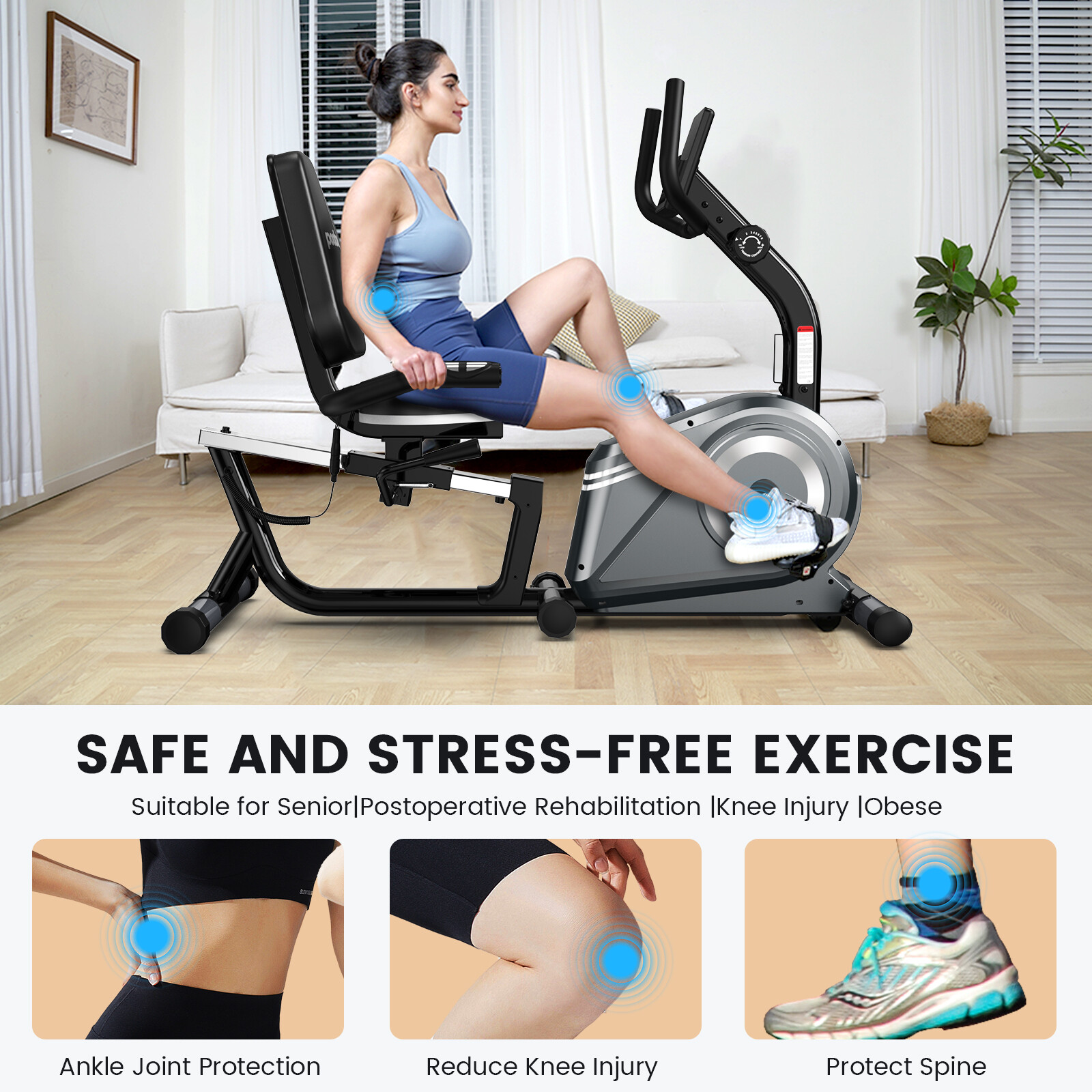 Indoor Stationary Bike Recumbent Exercise Bike Cycling Fitness Bike Workout Bike