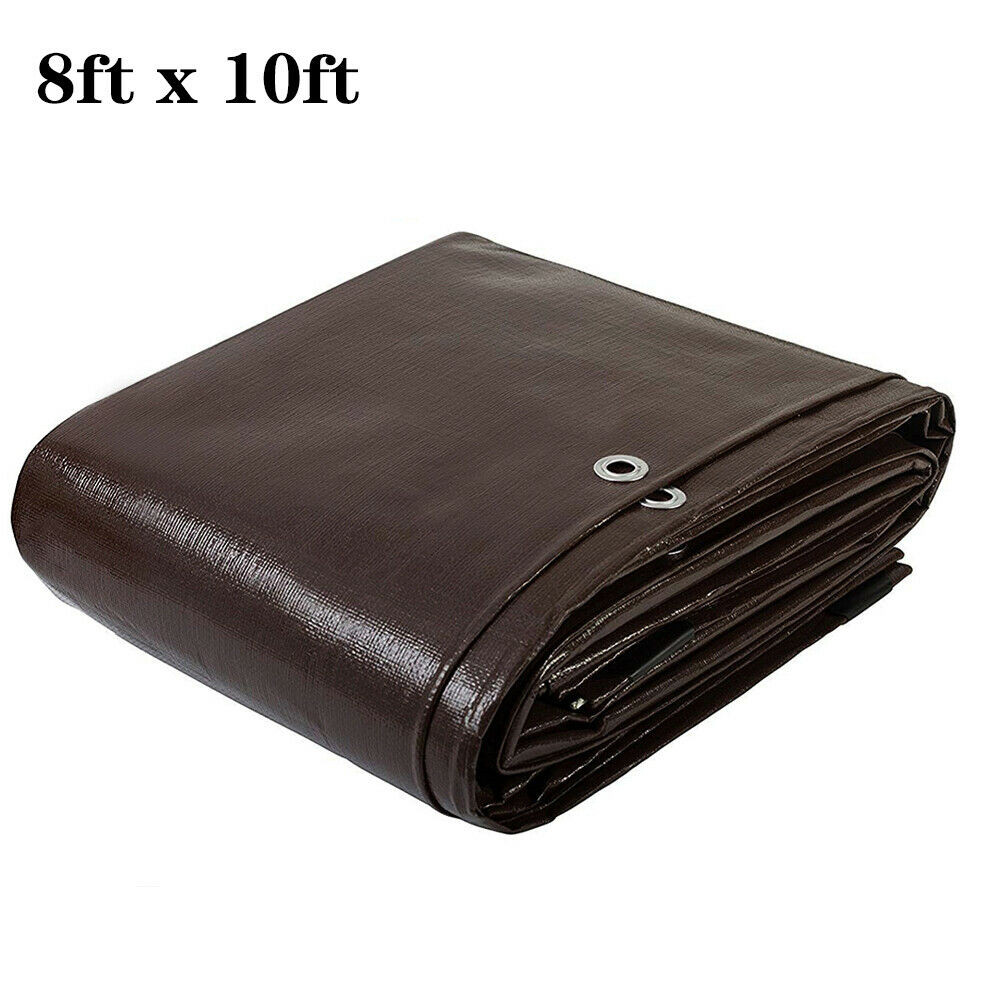 Heavy Duty Tarpaulin 16Mil Finished Size Waterproof Poly Tarp Canopy Shade Cover