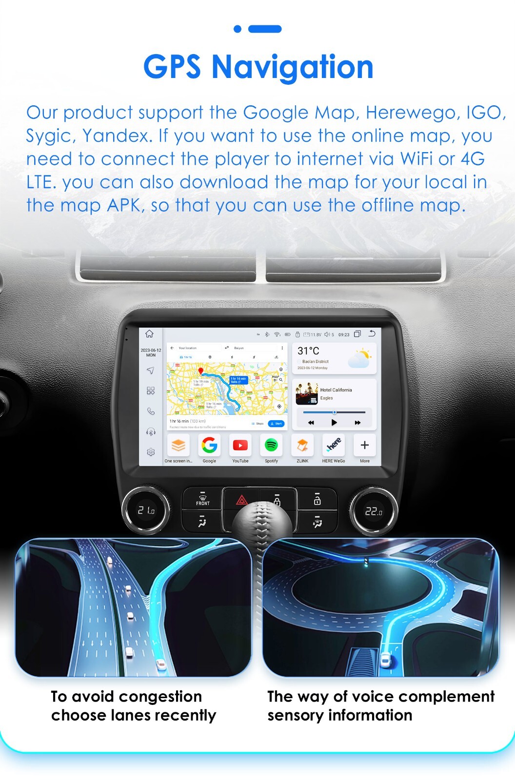 For Chevrolet Camaro 2010-2015 Android14 Radio Stereo FM Apple Carplay GPS Navi