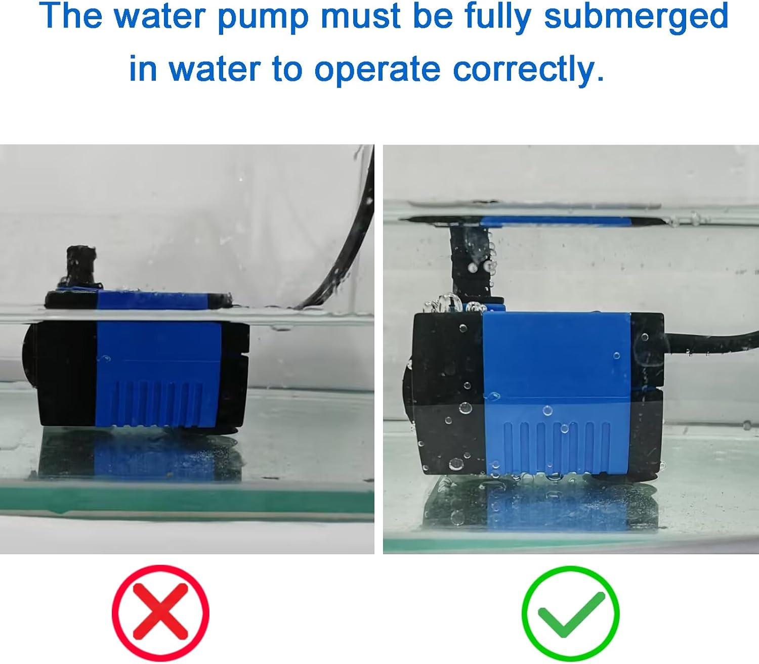 Small Fountain Pump, 80 GPH Mini Submersible Water Pump with 3.3 Ft Tubing, for