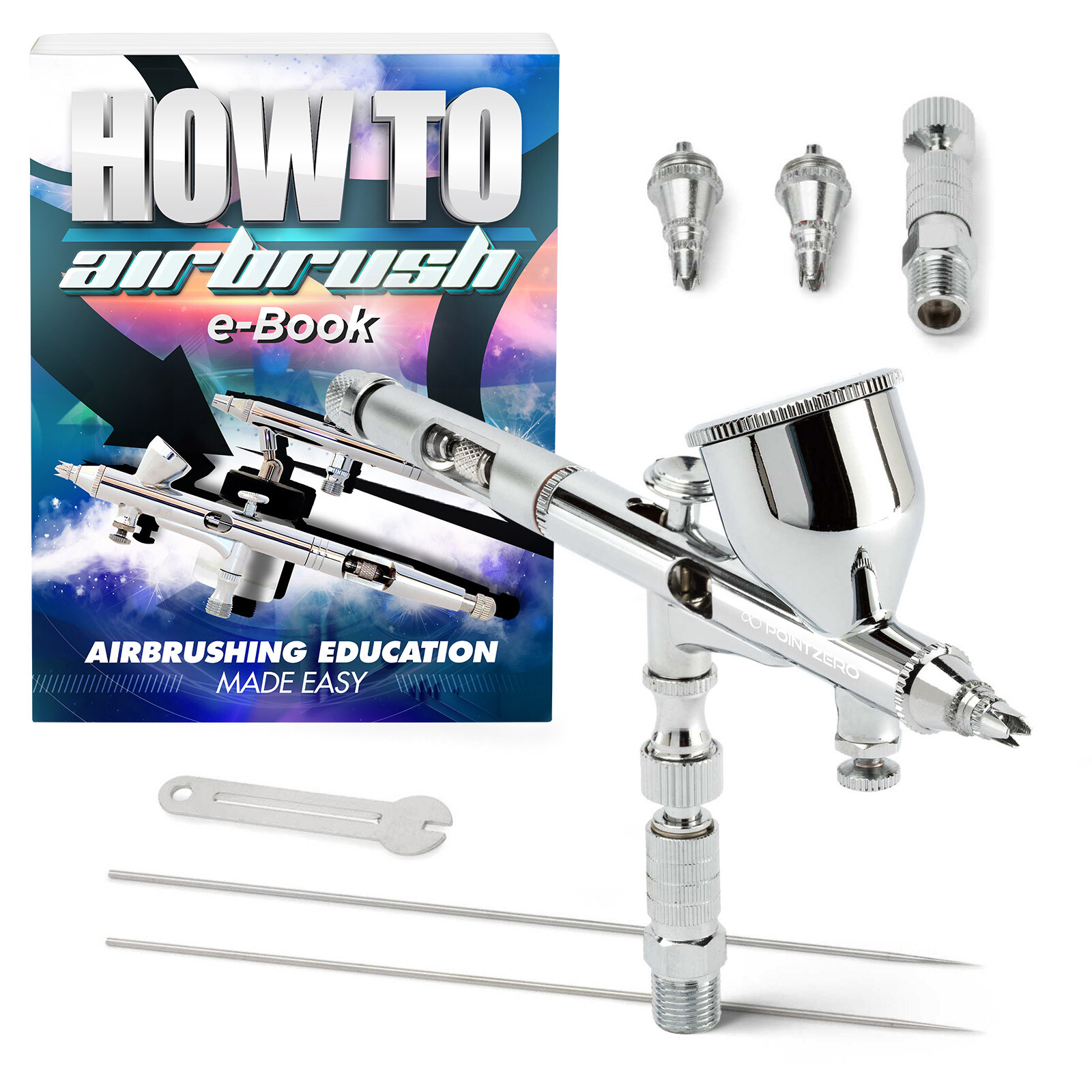 Dual Action Airbrush Kit with 3 Tips and MAC Valve