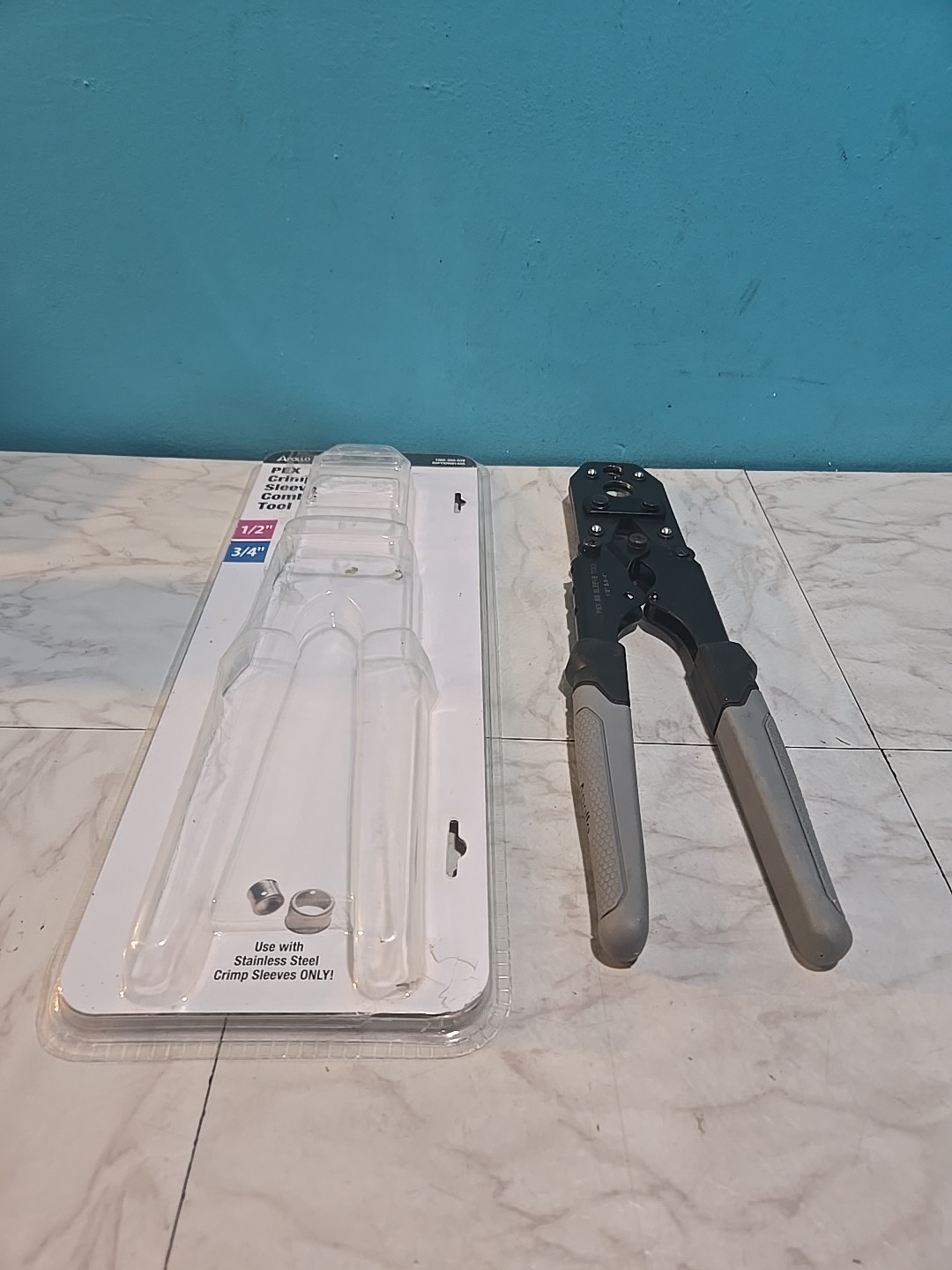 Apollo 1/2 in. and 3/4 in. PEX-B SS Cimp and Sleeve Combo Tool