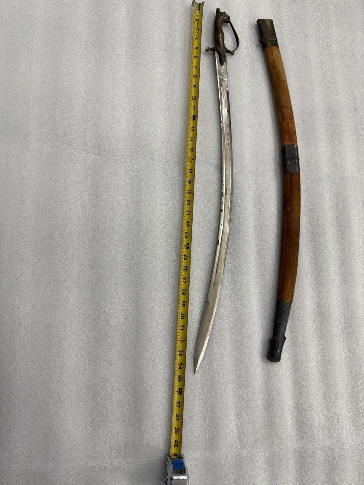 Decorative Indian Saber Sword Khanda Sikh Symbol w Scabbard 34”