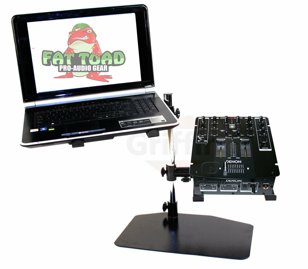 Double DJ Laptop Stand - 2 Tier PA Equipment PC Table Monitor CD Player Speakers