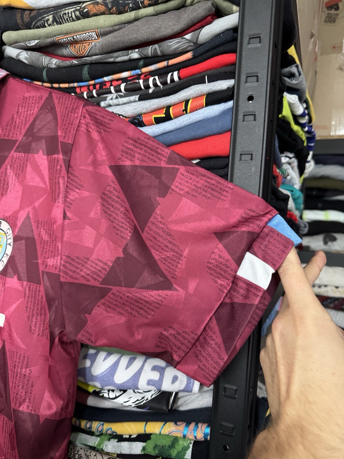 MANCHESTER CITY AWAY FOOTBALL SHIRT Jersey 1990/92 Size L