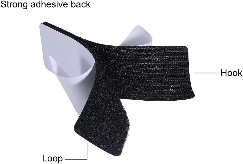 20 Sets Heavy Duty Hook & Loop Adhesive Strips 1x4” Black Sticky Back Fastener