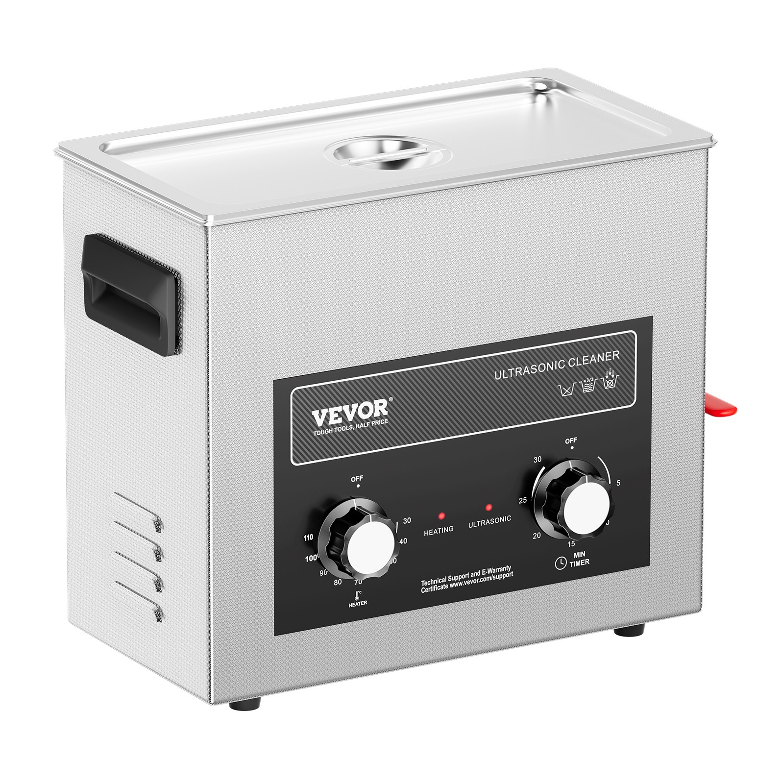 VEVOR 6L Ultrasonic Cleaner with Heater Timer & Basket Digital Sonic Machine