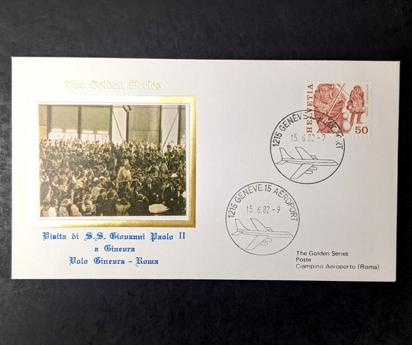 Pope John Paul II, The Golden Series Trip to Geneva, 4 Covers Plus Stamps 1982