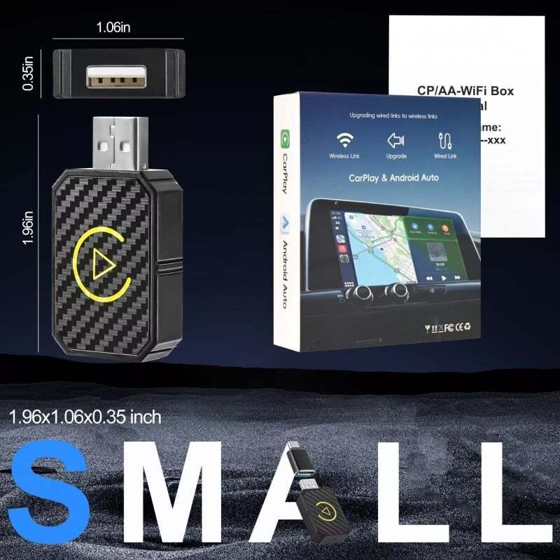 Wireless CarPlay Adapter for Apple iPhone Android USB Adapter Plug & Play