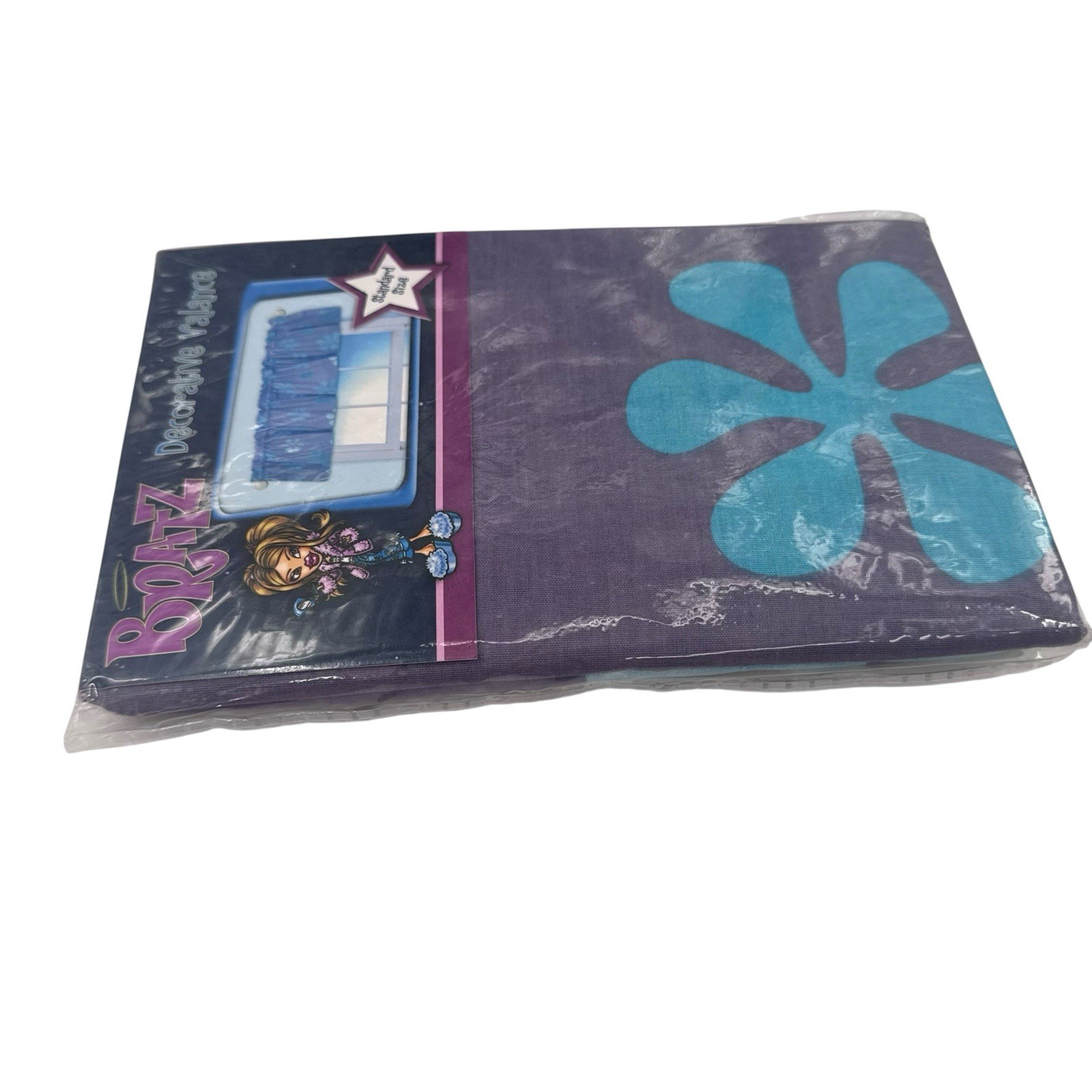BRATZ "Wildflowers" Decorative Valance Standard Size Blue and Purple New