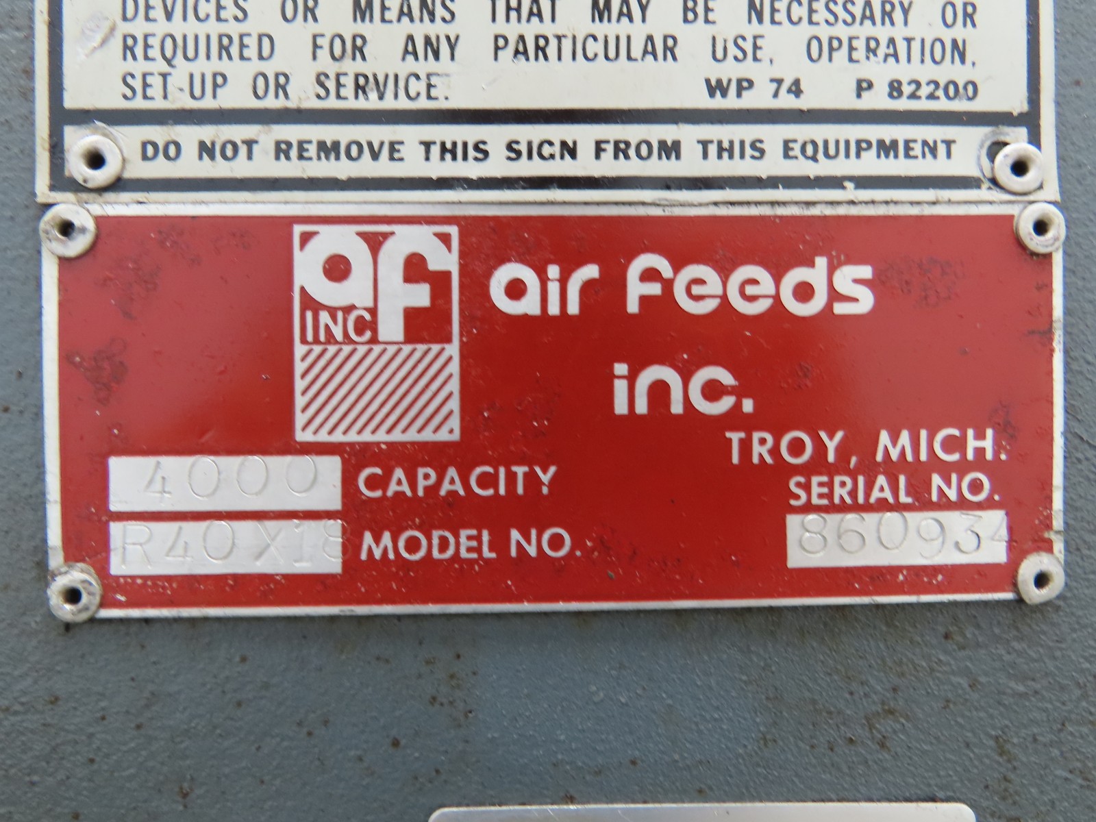 Dallas Industries R40X18 Coil Stock Uncoiler 4000lbs 16-20" ID 18" W Decoiler