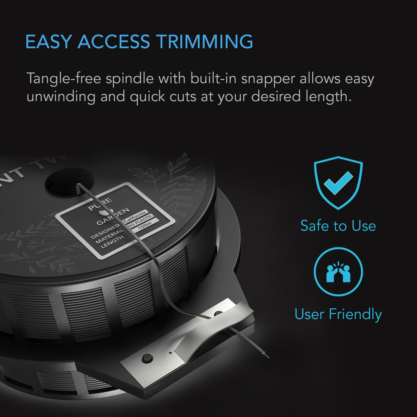 Black Plant Ties with Cutter, 100m Garden Wire Ties New