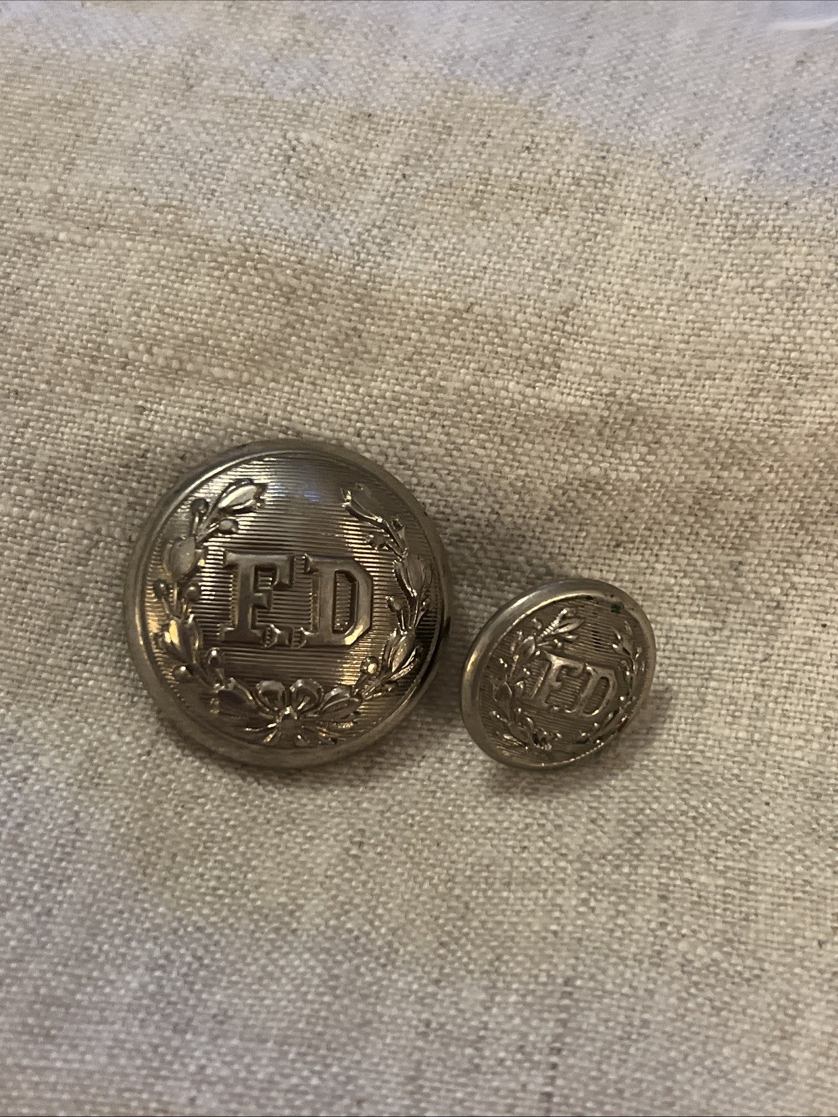 Civil War Era Silvered Fire Department Button FD