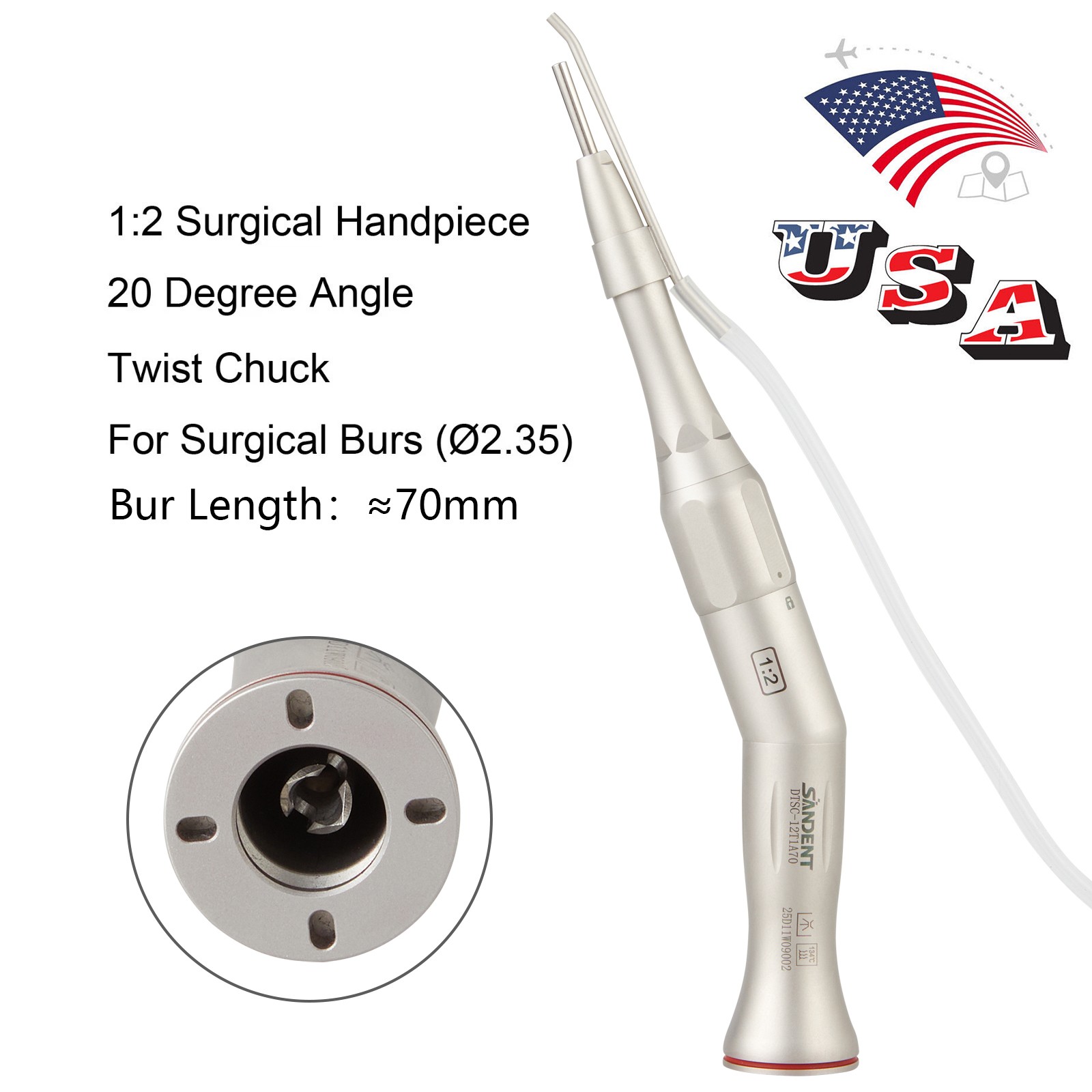 Dental Implant Motor Surgical Brushless Surgery Micromotor/1:2Surgical Handpiece
