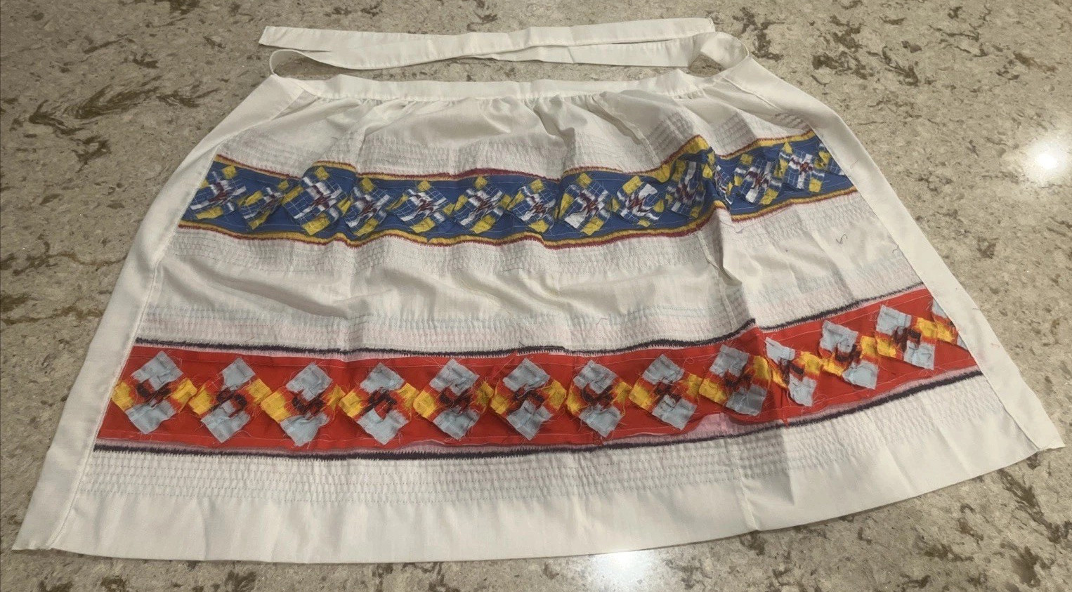 Vintage Seminole Native American Handmade Geometric Patchwork Apron Beautiful
