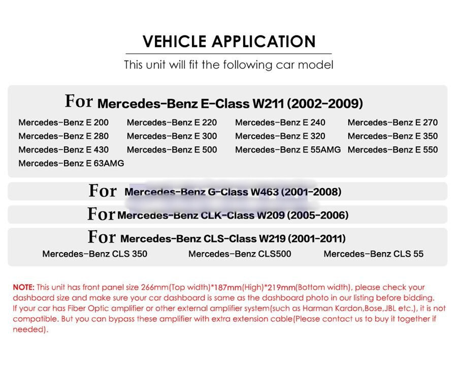 9in Car Multimedia Player SWC RDS Fit For Mercedes-Benz G-Class W463 2001-2008